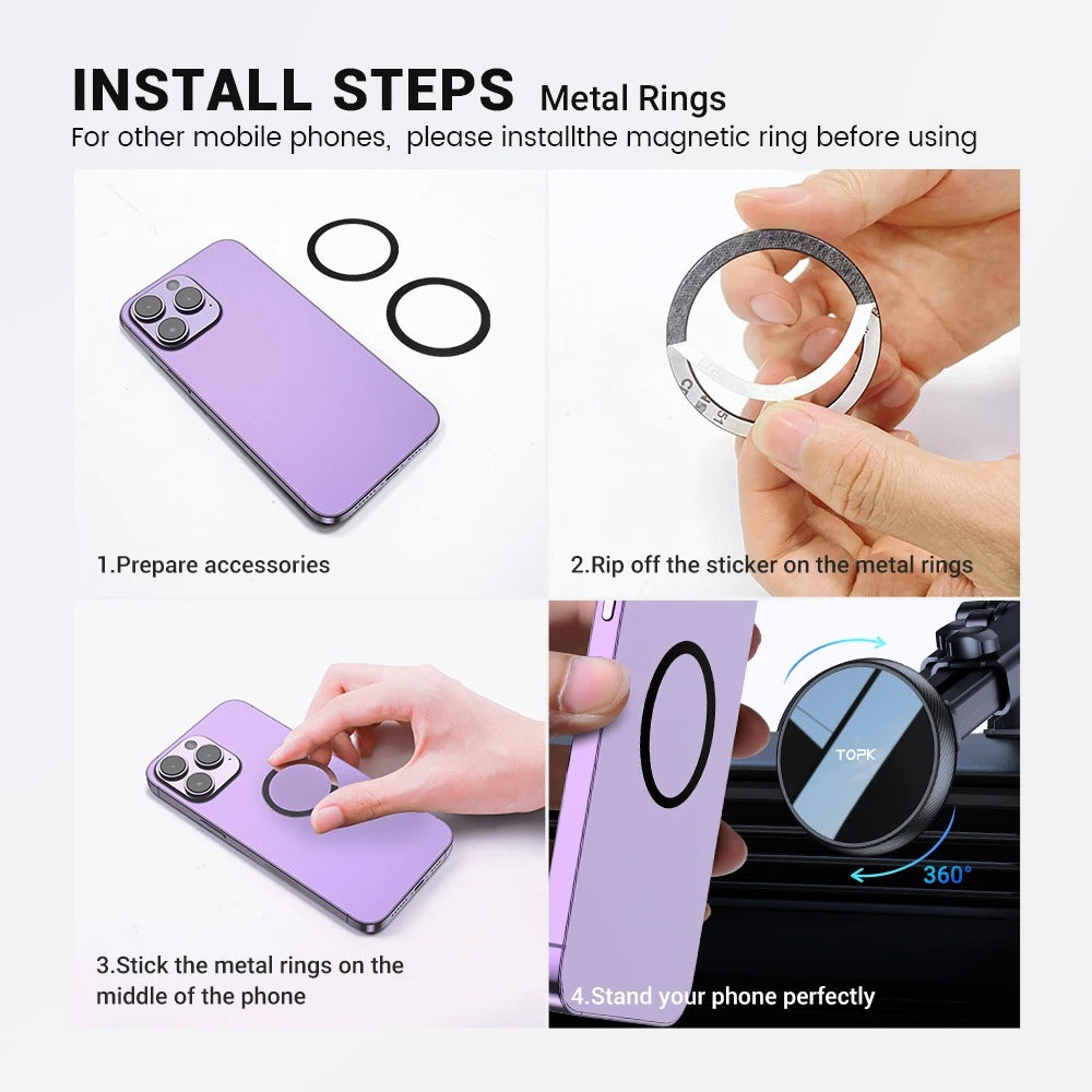 MagSafe Magnetic Car Phone Holder with Strong Suction