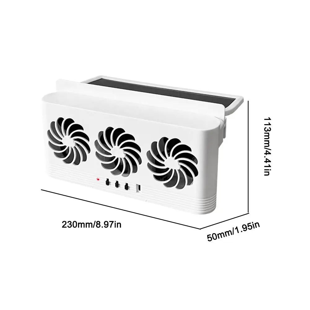 Mini Solar Car Exhaust Fan USB Cooling Ventilator Air Purifier