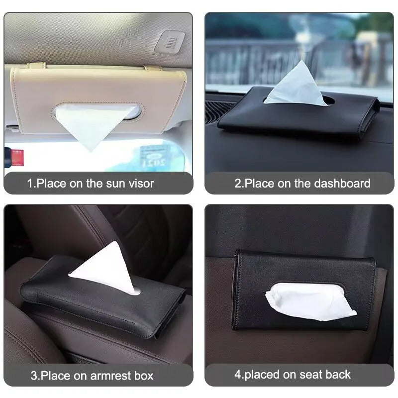 Car Sun Visor Tissue Box Holder Auto Interior Towel Storage Organizer