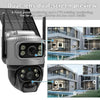 4G Solar Camera 8MP 4K Dual Lens PIR Sim Card Built-In Night Vision