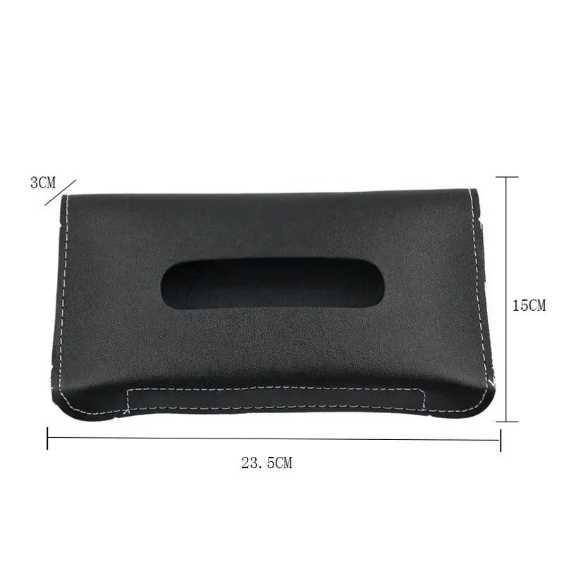 PU Leather Car Sun Visor Tissue Box Holder Interior Organizer