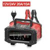 12V 24V 20A Smart Car Motorcycle Battery Charger for Lithium LiFePO4 AGM GEL Lead-Acid Batteries