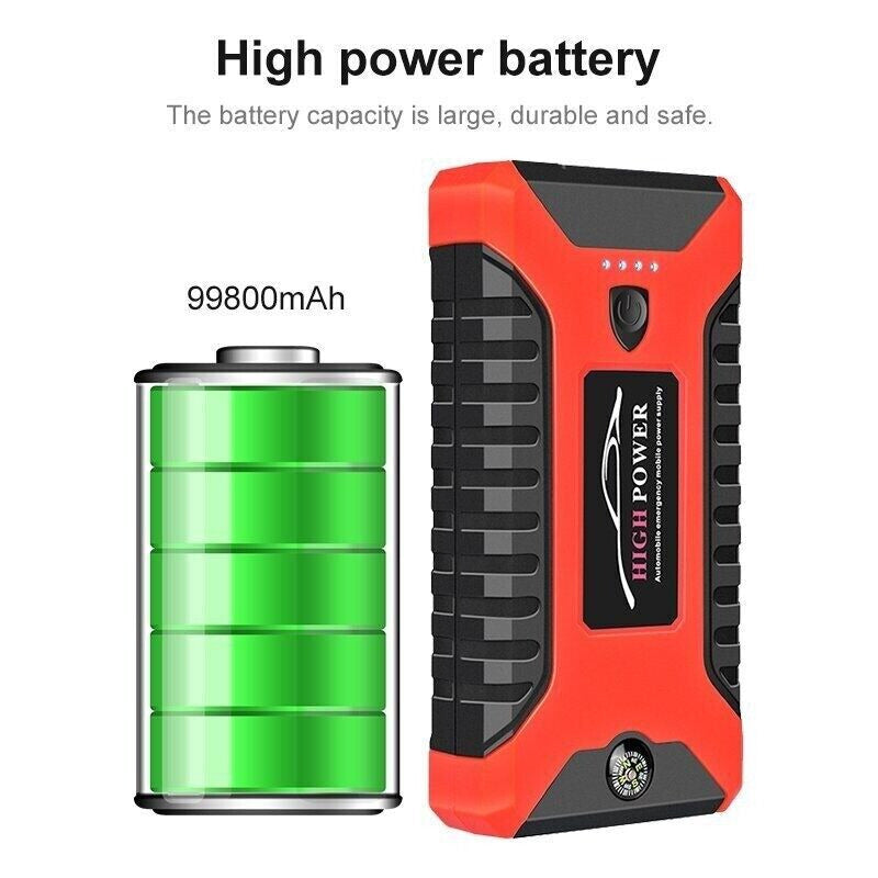 99800mAh Portable Car Jump Starter and Power Bank with Battery Charger