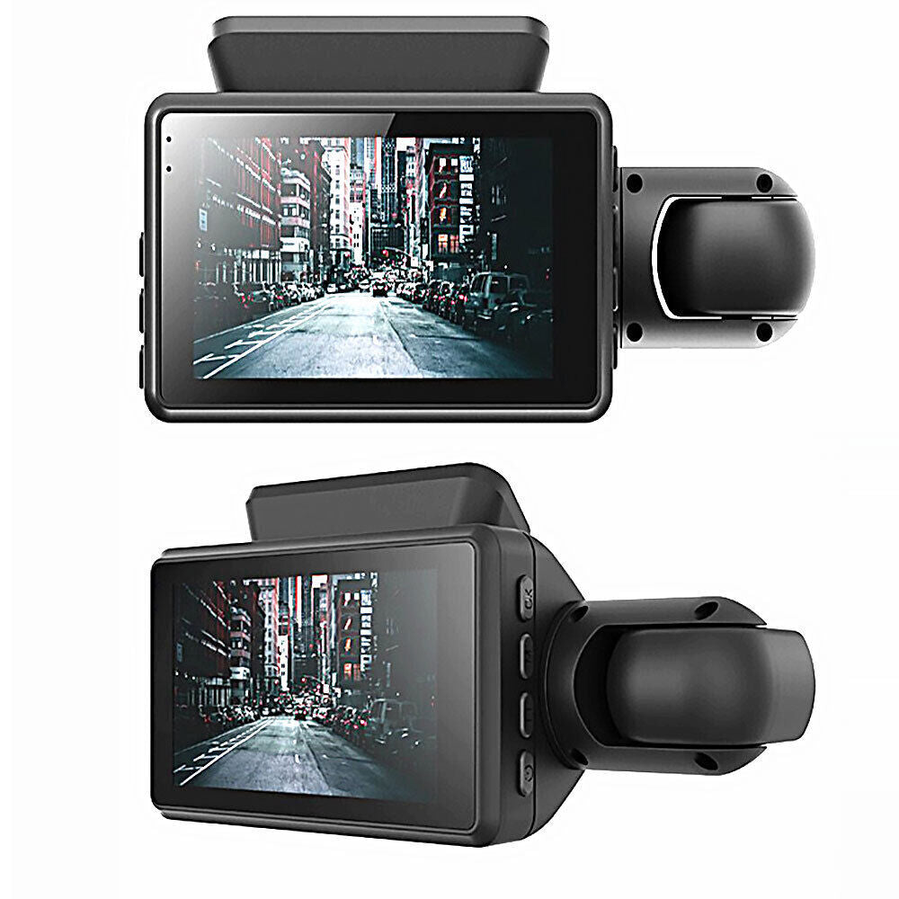 HD 1080P Dual Lens Dash Cam - 3" Front and Rear Car DVR with G-Sensor