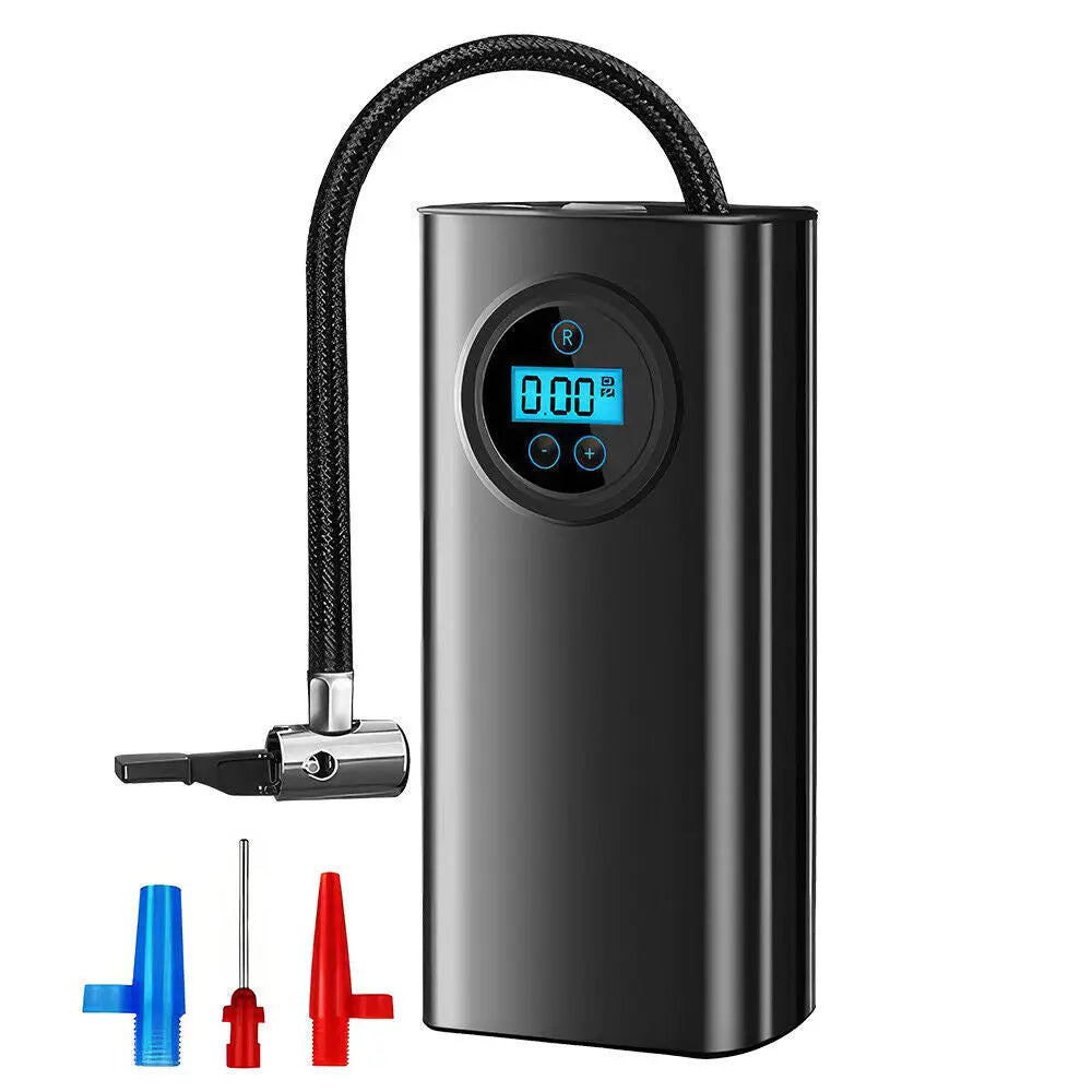 COOLGO 8000mAh Cordless LCD Air Pump – 160 PSI Car Tire Inflator, 12V Portable Compressor With Nozzles