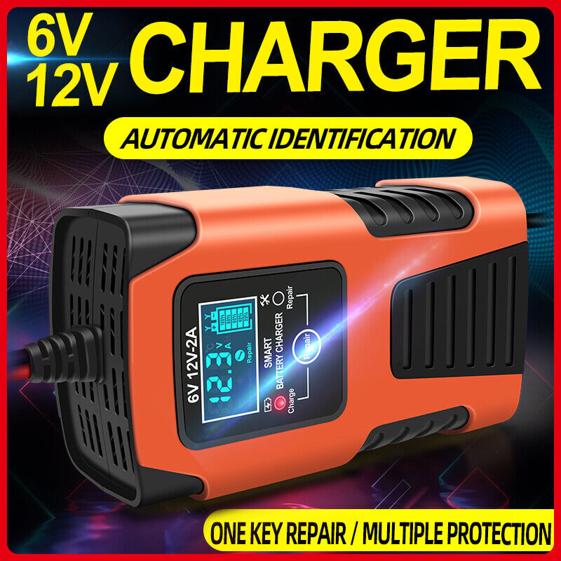 6V 12V Smart Battery Charger Maintainer for Car Motorcycle Lawn Mower