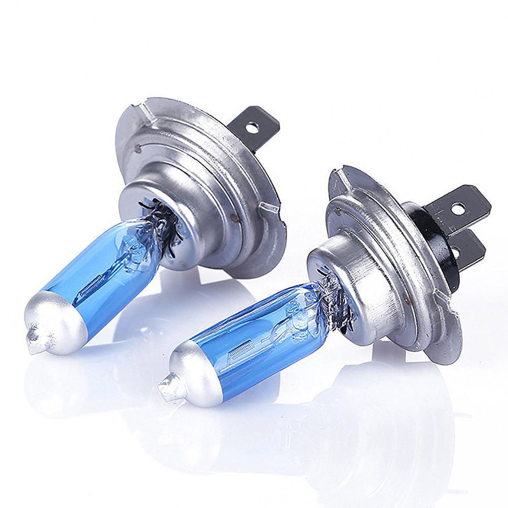 12V H7 55W Xenon White Halogen Car Headlight Bulbs - 6000K, 1 Pair