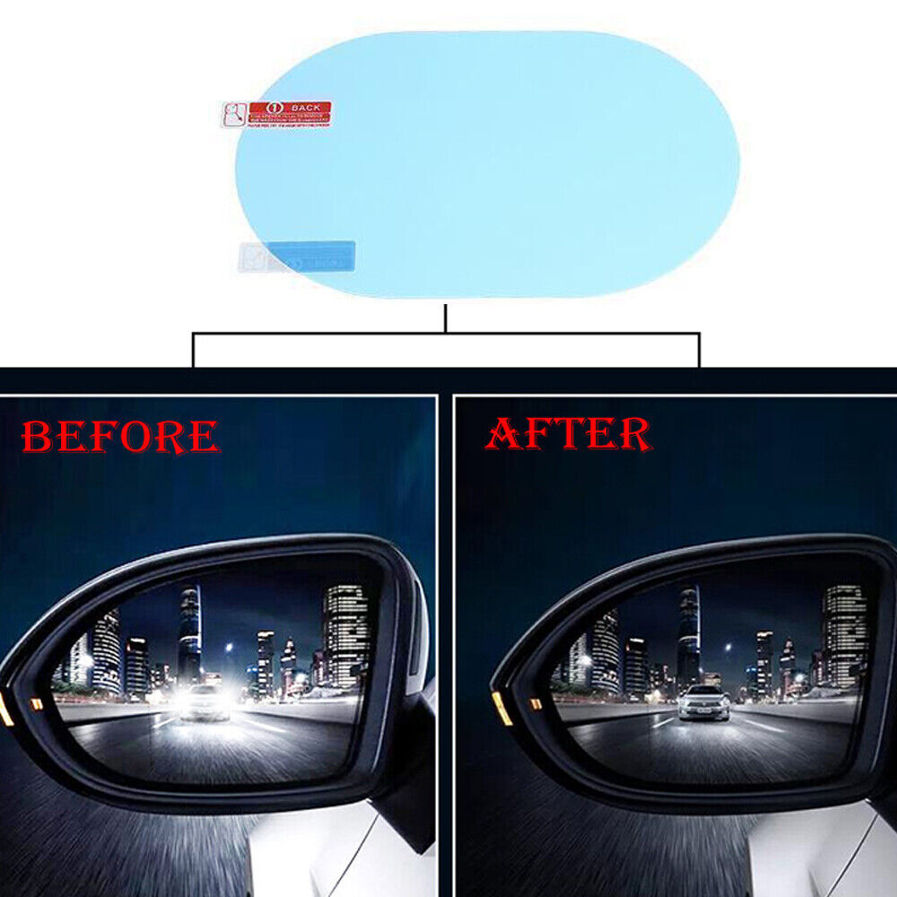 2 Pack Rainproof Anti Fog  Anti Glare Rearview Mirror Film Covers