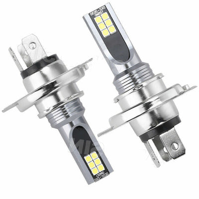 2x H4 LED Headlight Bulbs Kit – 6500K White 14000LM High/Low Beam Car Lamps