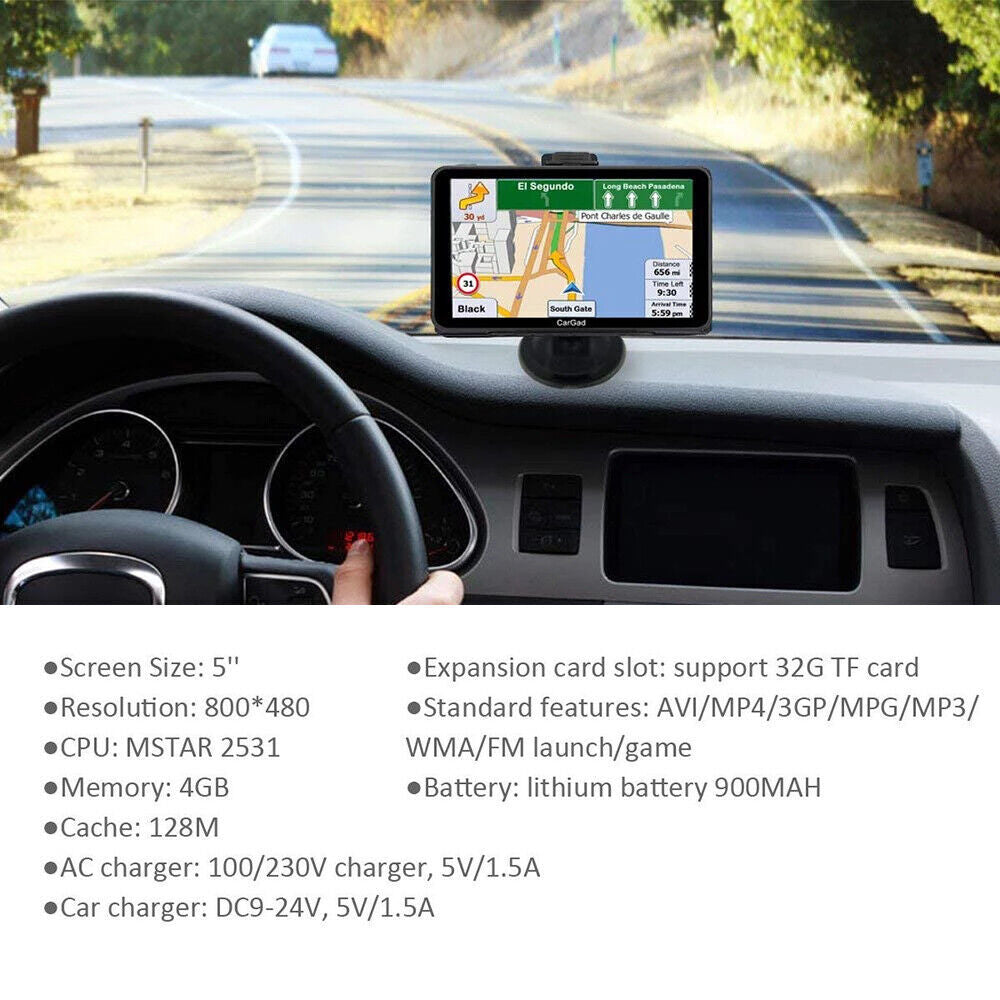 5" Car and Truck GPS Navigation System with Lifetime AU Maps and Speedcam Alerts