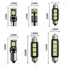 23x 12V LED Festoon Interior White Light Bulb 5050 5SMD for Car Auto Dome Globe