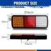 2 x 75 LED Tail Lights - Stop Reverse Indicator - 12V for Ute Trailer Caravan Truck Boat