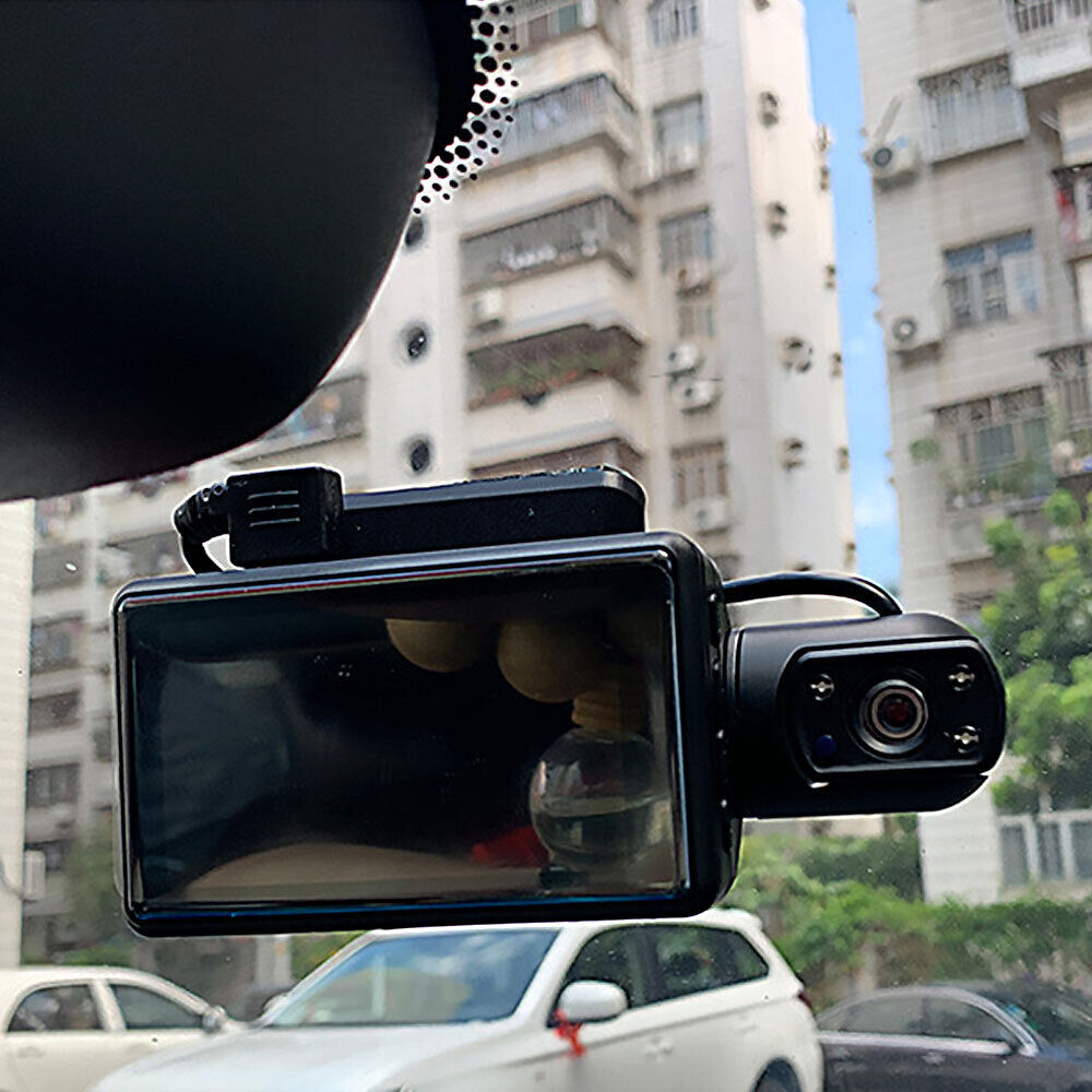 HD 1080P Dual Lens Dash Cam - 3" Front and Rear Car DVR with G-Sensor