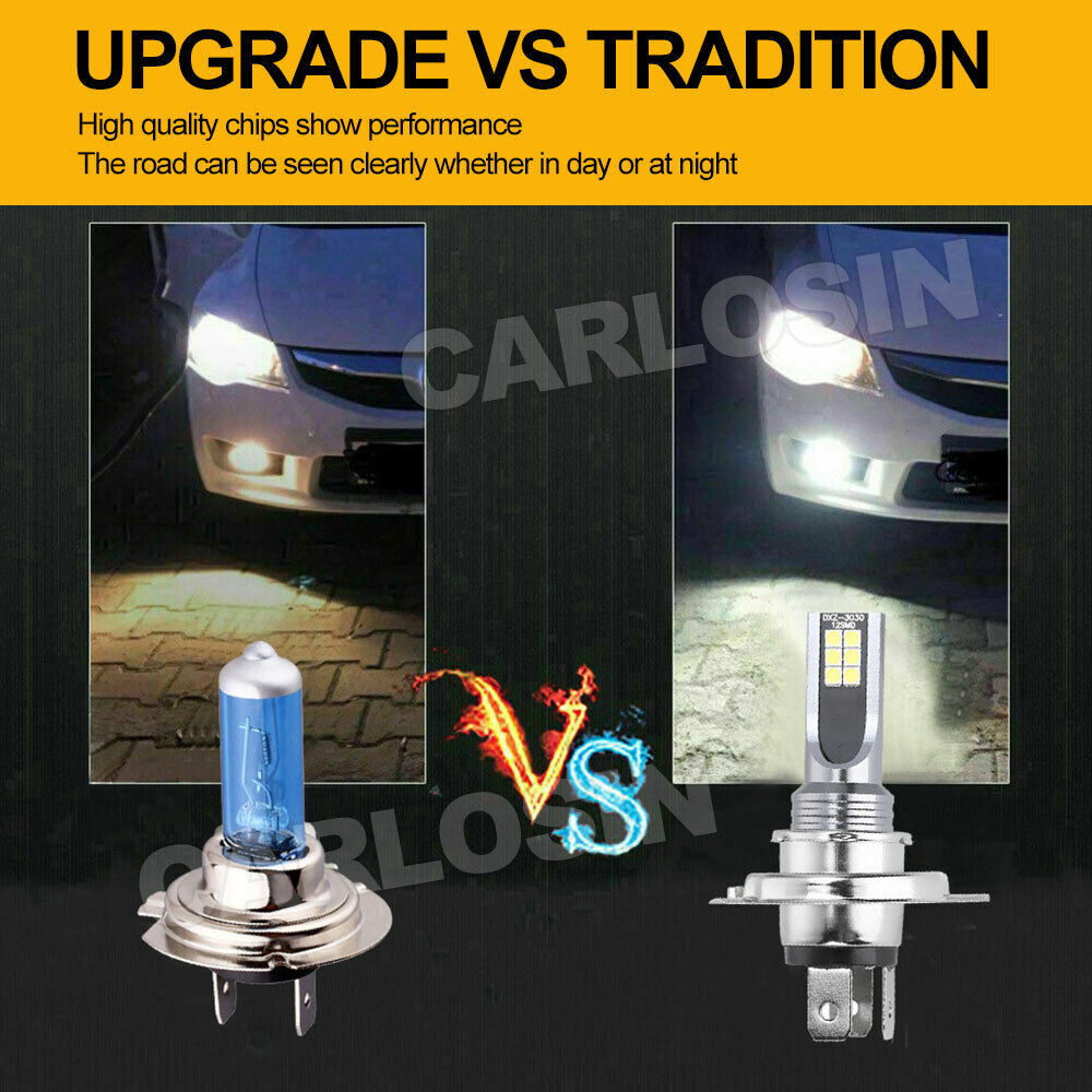 2x H4 LED Headlight Bulbs Kit Car Lamp 6500K High Low Beam 14000LM White