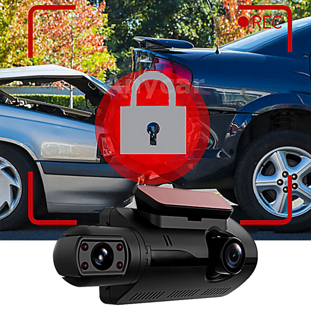 HD 1080P Dual Lens Dash Cam - 3" Front and Rear Car DVR with G-Sensor